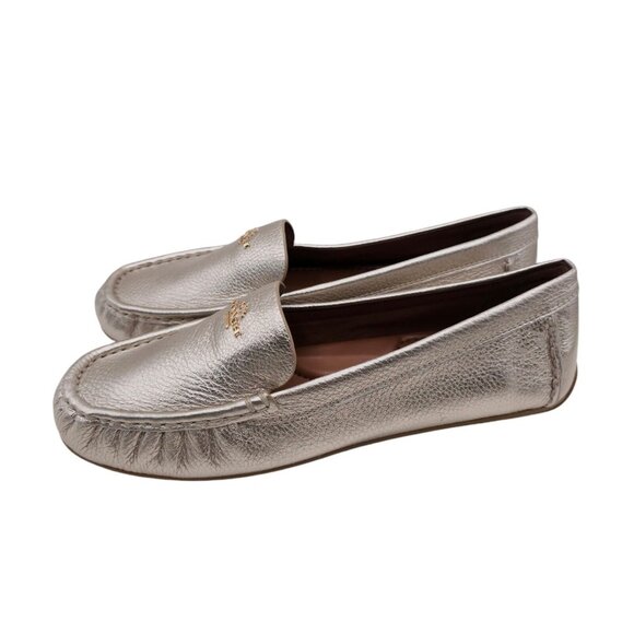 COACH Marley Driver CHAMPAGNE Pebbled Leather Loafer Slip On NEW IN BOX - Picture 2 of 8